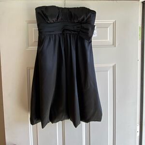 Black Silk Strapless Tulip Dress-Brand New